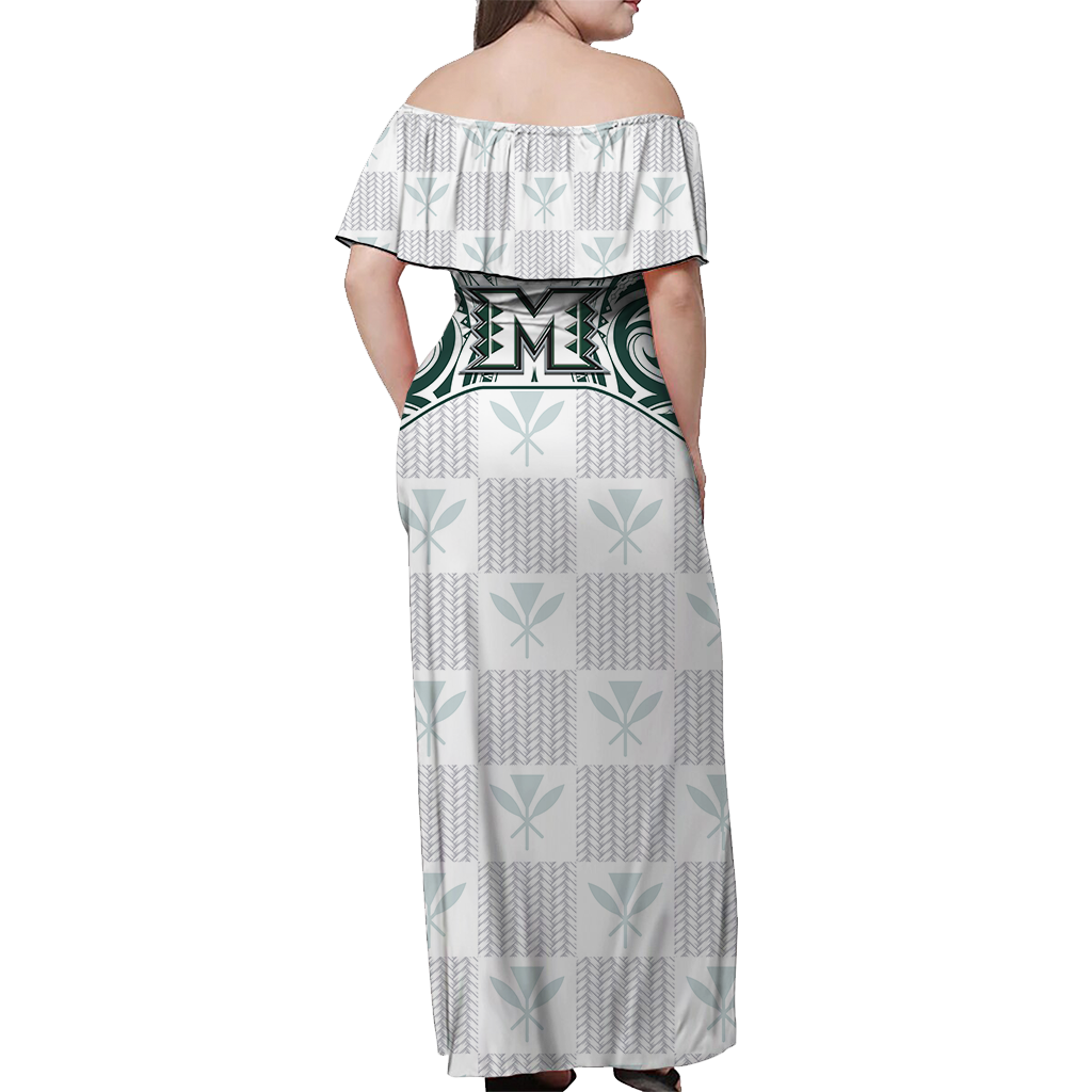 Hawaii Kanaka Molokai High School Off Shoulder Long Dress - LT12 - Polynesian Pride