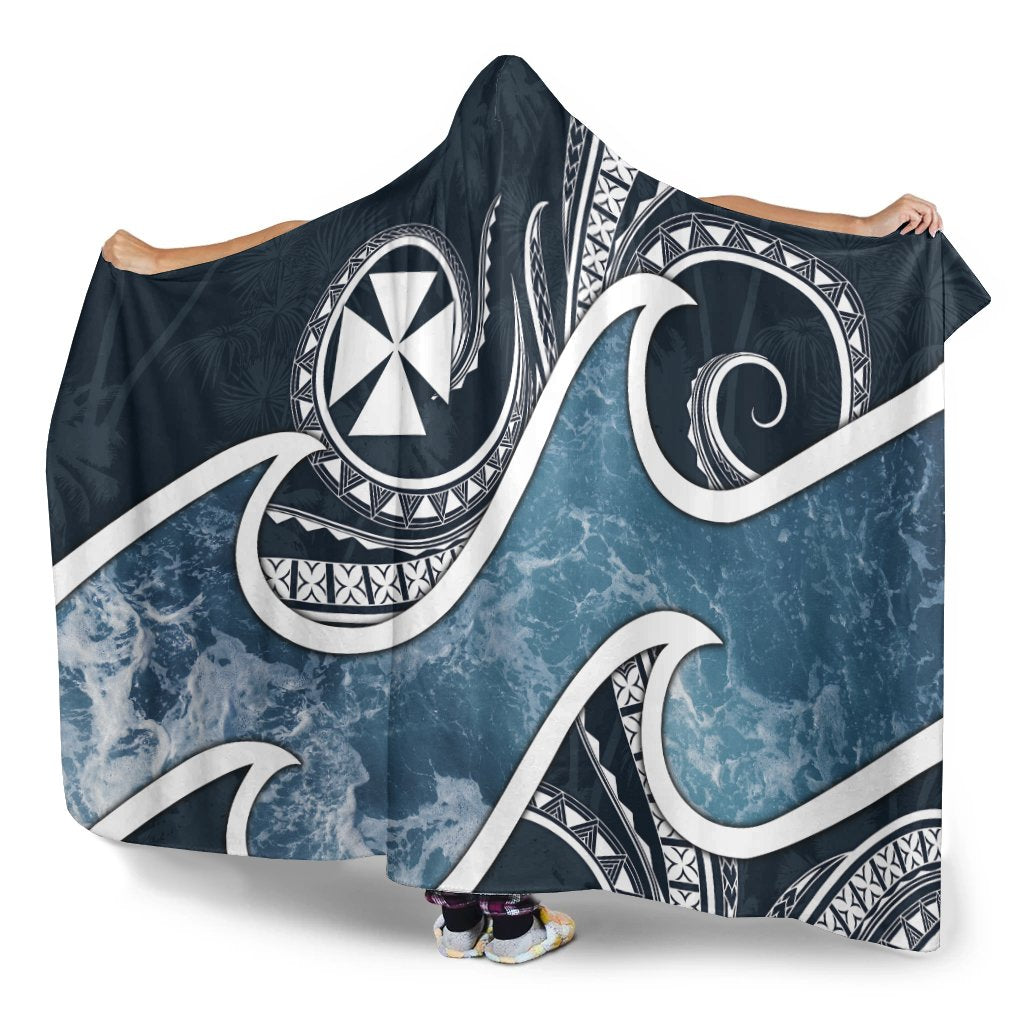 Wallis and Futuna Polynesian Hooded Blanket - Ocean Style - Polynesian Pride