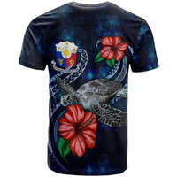 Philippines Polynesian T Shirt Blue Turtle Hibiscus - Polynesian Pride