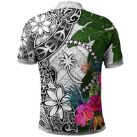 Chuuk Polo Shirt White Turtle Plumeria Banana Leaf - Polynesian Pride