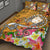 Fiji Quilt Bed Set - Turtle Plumeria (Gold) - Polynesian Pride