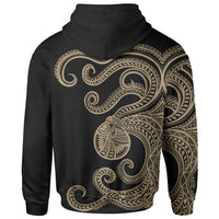 Polynesian Octopus Zip up Hoodie Gold Color - Polynesian Pride
