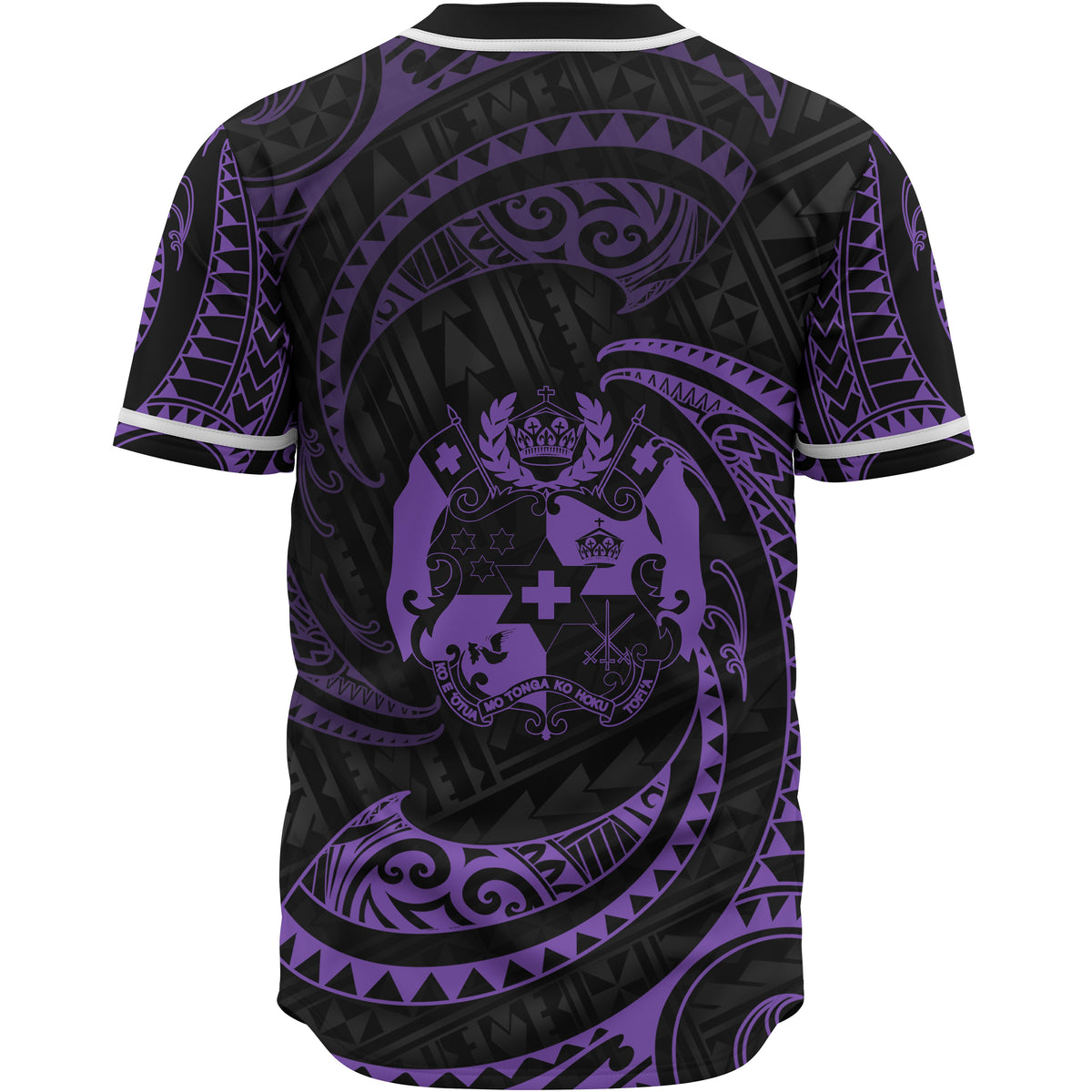 Tonga Polynesian Baseball Shirt - Purple Tribal Wave - Polynesian Pride