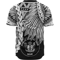Niue Polynesian Baseball Shirt - Tribal Wave Tattoo White - Polynesian Pride