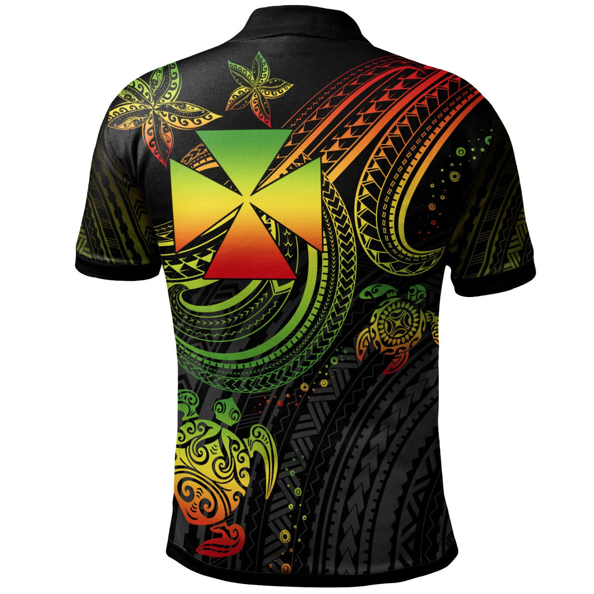 Wallis and Futuna Custom Polo Shirt Reggae Turtle - Polynesian Pride