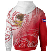 American Samoa Polynesian Hoodie Bald Eagle (Red) - Polynesian Pride