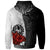 Tahiti Polynesian Custom Hoodie Coat of Arms With Hibiscus White - Polynesian Pride