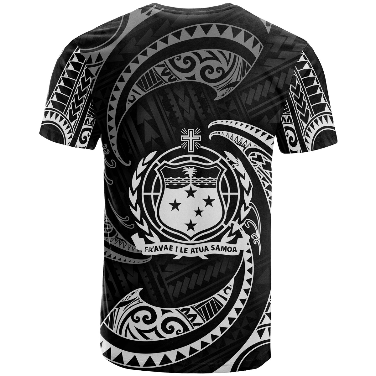 Samoa Polynesian Custom T Shirt White Tribal Wave - Polynesian Pride
