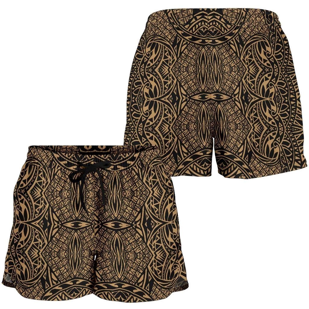 Polynesian Lauhala Mix Gold Women's Short Women Gold - Polynesian Pride