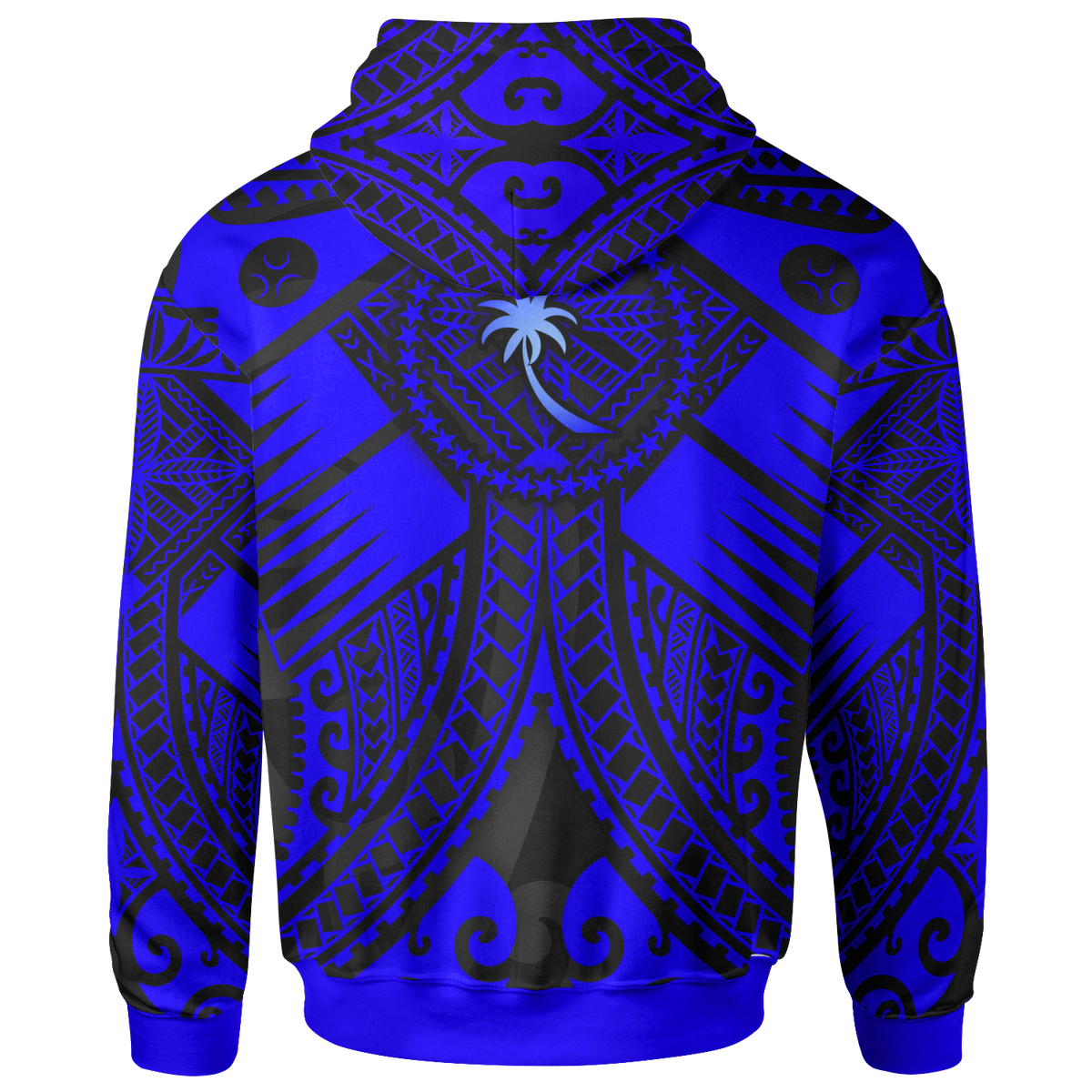 Chuuk Hoodie Blue Seal with Polynesian Tattoo - Polynesian Pride