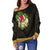 Wallis and Futuna Women's Off Shoulder Sweater - Polynesian Gold Patterns Collection - Polynesian Pride