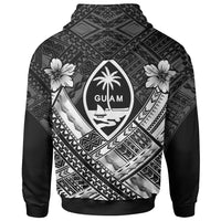Guam Polynesian Zip up Hoodie Guam White Seal Camisole Hibiscus Style - Polynesian Pride
