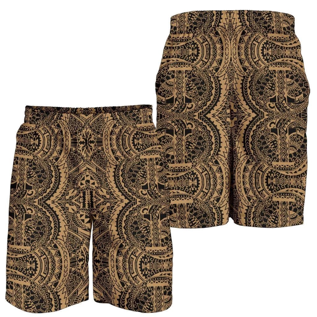 Polynesian Symmetry Gold Men's Short Men's Shorts Gold - Polynesian Pride