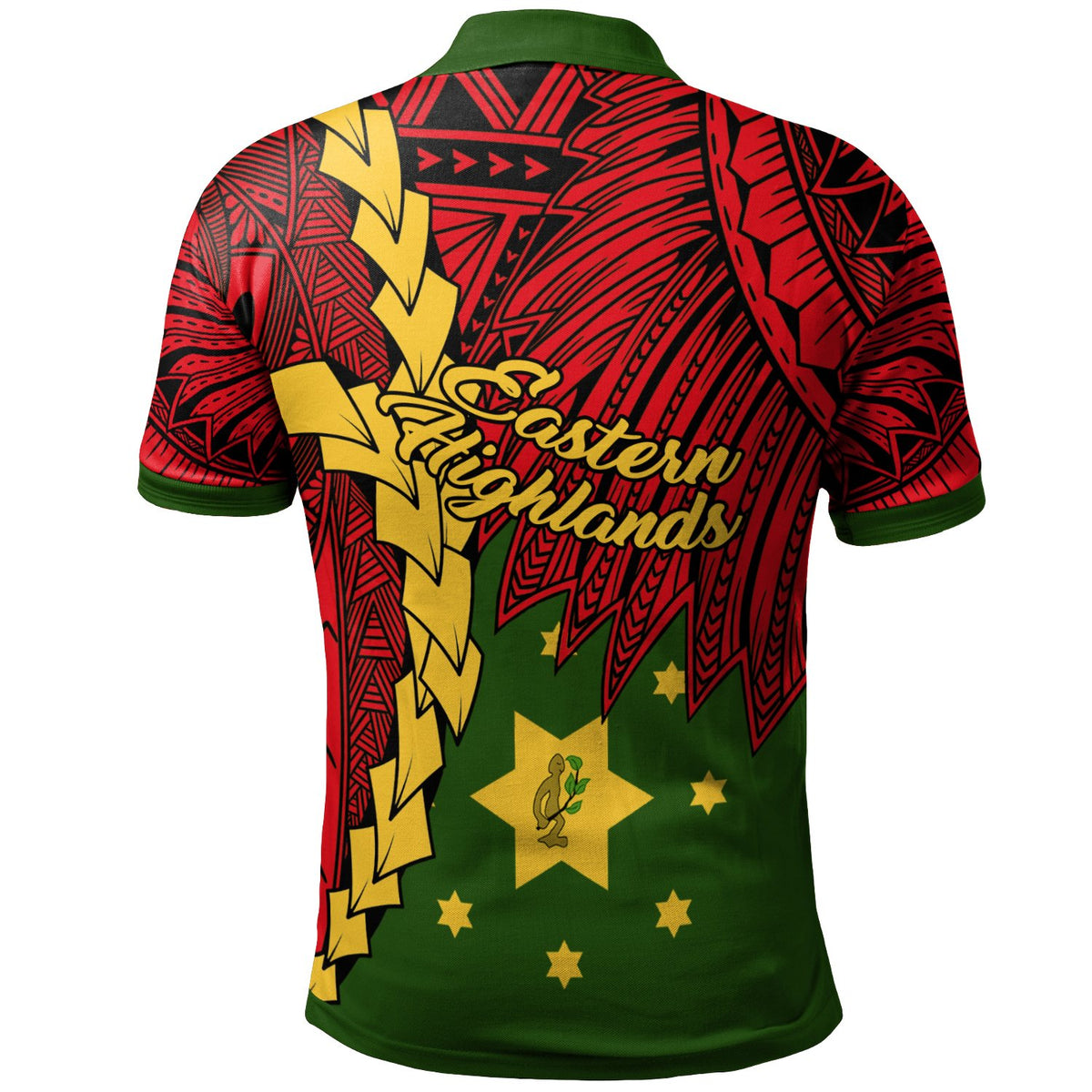 Papua New Guinea Eastern Highlands Province Polynesian Custom Polo Shirt Tribal Wave Tattoo - Polynesian Pride