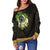 Palau Women's Off Shoulder Sweater - Polynesian Gold Patterns Collection - Polynesian Pride