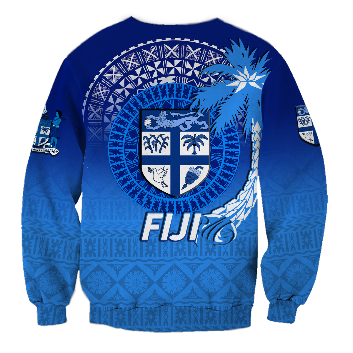 Fiji Tapa Tribal Coconut Tree Sweatshirt - LT12 - Polynesian Pride