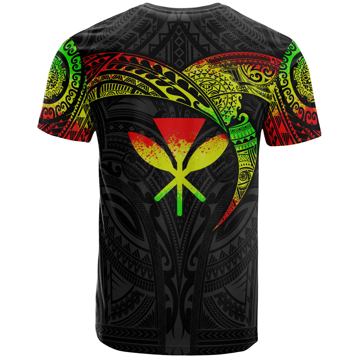 Polynesian Hawaii T Shirt Full Color Heart Shield - Polynesian Pride