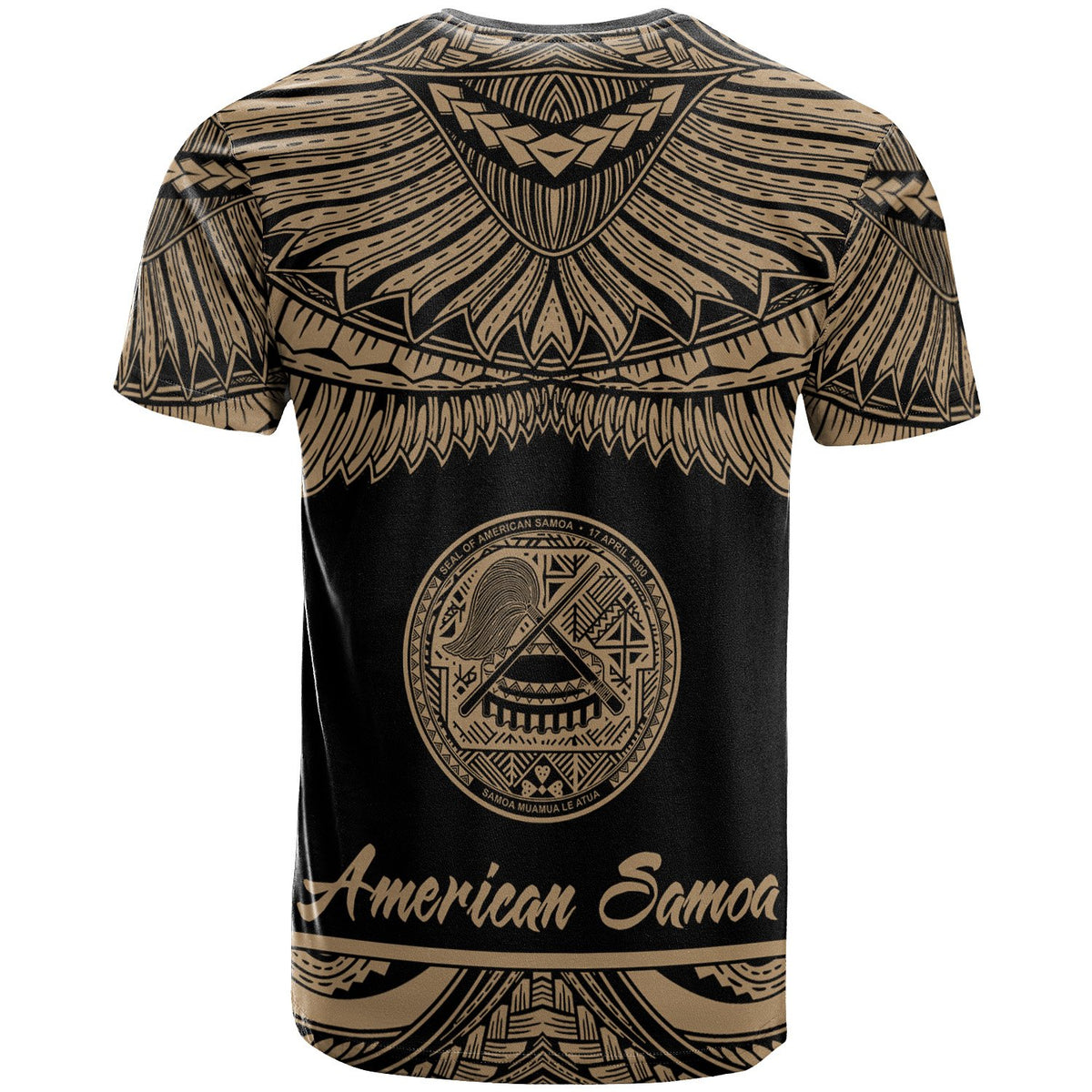 American Samoa Polynesian Custom T Shirt American Samoan Pride Gold Version - Polynesian Pride