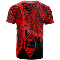 Guam Polynesian Custom T Shirt Tribal Wave Tattoo Red - Polynesian Pride