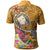 Fiji Polo Shirt Turtle Plumeria (Gold) - Polynesian Pride