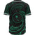 Chuuk Polynesian Custom Personalised Baseball Shirt - Green Tribal Wave - Polynesian Pride