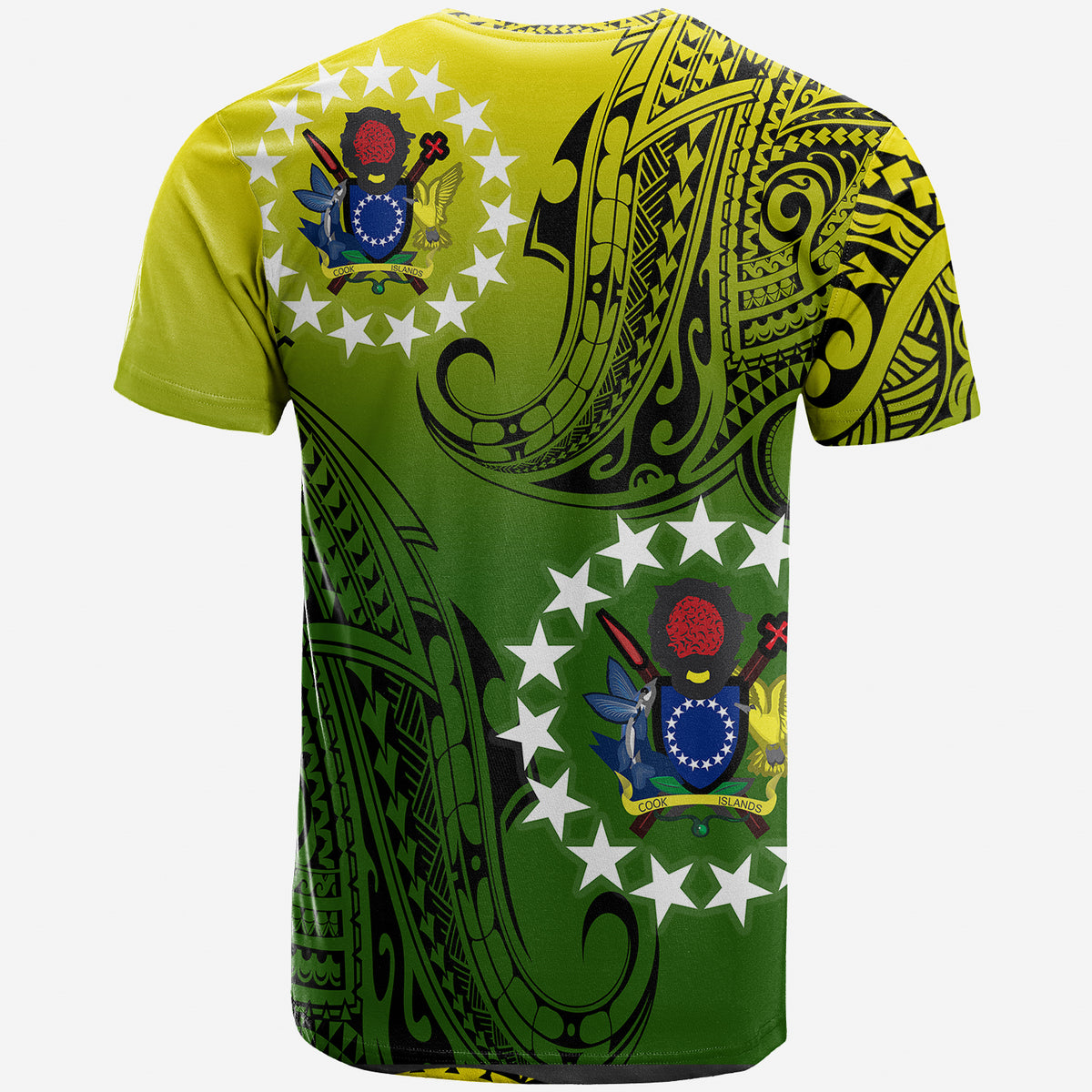 Cook Islands Patterns With Coat of Arms T Shirt LT20 - Polynesian Pride