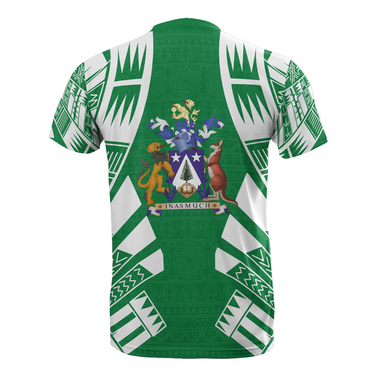 Norfolk Island T Shirt Norfolk Island Coat Of Arms Polynesian Tattoo Green Style - Polynesian Pride