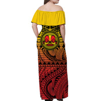 Marquesas Islands Off Shoulder Long Dress Mata Tiki Polynesian Pattern Ver.02 LT13 - Polynesian Pride
