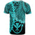 Hawaii Polynesian T Shirt Tribal Wave Tattoo Neon Blue - Polynesian Pride
