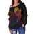 Tahiti Women's Off Shoulder Sweater - Butterfly Polynesian Style - Polynesian Pride