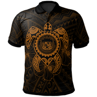 Hawaii Polynesian Polo Shirt Vintage Polynesian Turtle (Golden) Unisex Golden - Polynesian Pride
