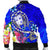 Fiji Custom Personalised Men's Bomber Jacket - Turtle Plumeria (Blue) - Polynesian Pride