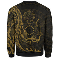 Cook Islands Sweatshirt - Polynesian Pattern Style Gold Color - Polynesian Pride