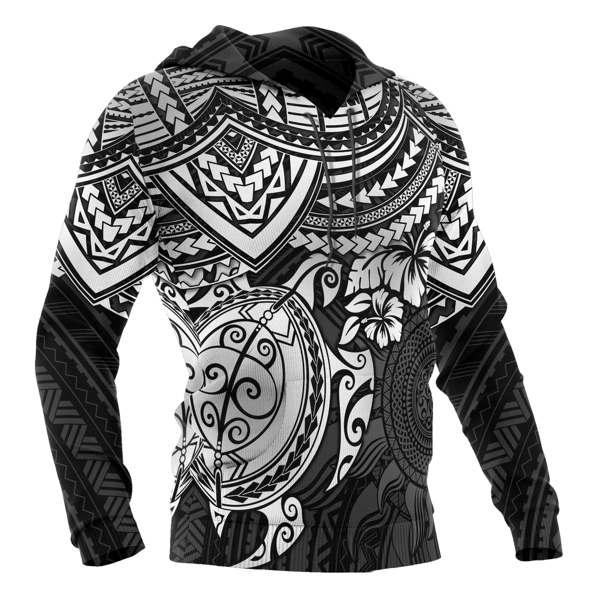 Hoodie Polynesian White Turtle - Polynesian Pride