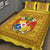 (Custom Personalised) Tonga Pattern Quilt Bed Set Coat of Arms - Yellow and Gold LT4 - Polynesian Pride