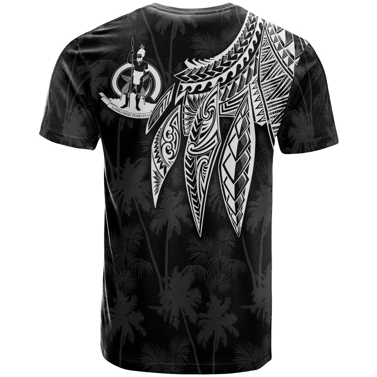 Vanuatu Custom T Shirt Polynesian Wings (White) - Polynesian Pride