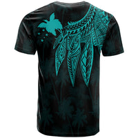 Papua New Guinea Custom T Shirt Polynesian Wings (TurQuoiSe) - Polynesian Pride