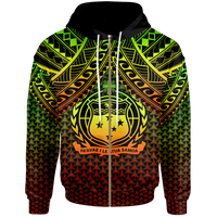 Polynesian Samoa Zip up Hoodie Reggae Vintage Polynesian Patterns Unisex Reggae - Polynesian Pride