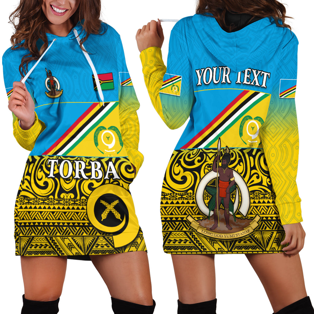 (Custom Personalised) Torba Province Hoodie Dress Vanuatu Proud LT13 Blue - Polynesian Pride