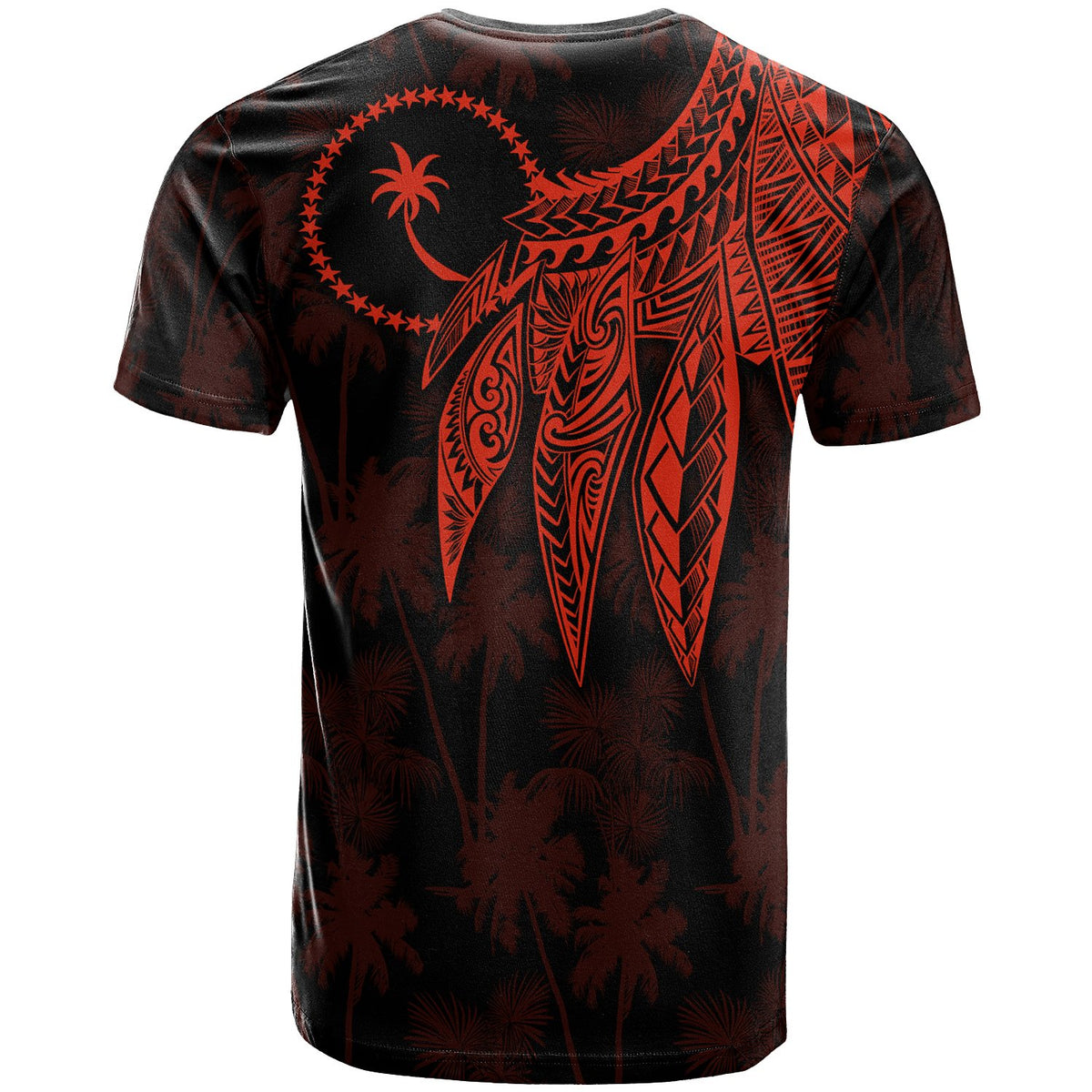 Chuuk Custom T Shirt Polynesian Wings (Red) - Polynesian Pride