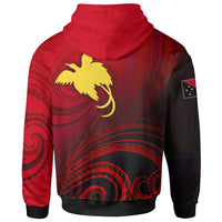 Papua New Guinea Zip up Hoodie Raggiana Bird of Paradise Polynesian Patterns - Polynesian Pride