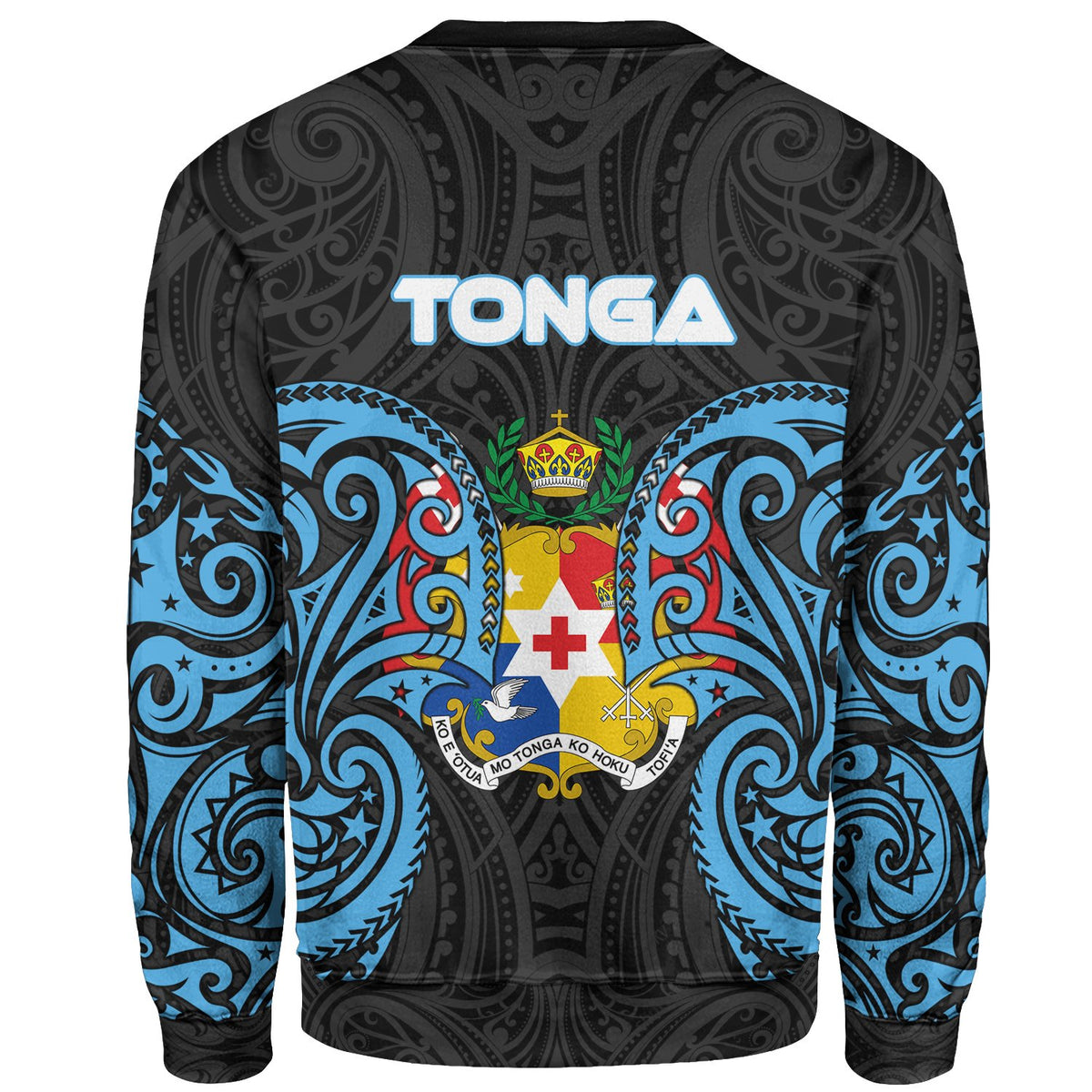 Tonga Polynesian Custom Personalised Sweater - Spirit Style Blue - Polynesian Pride