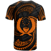 Pohnpei Micronesia T Shirt Orange Tribal Wave - Polynesian Pride