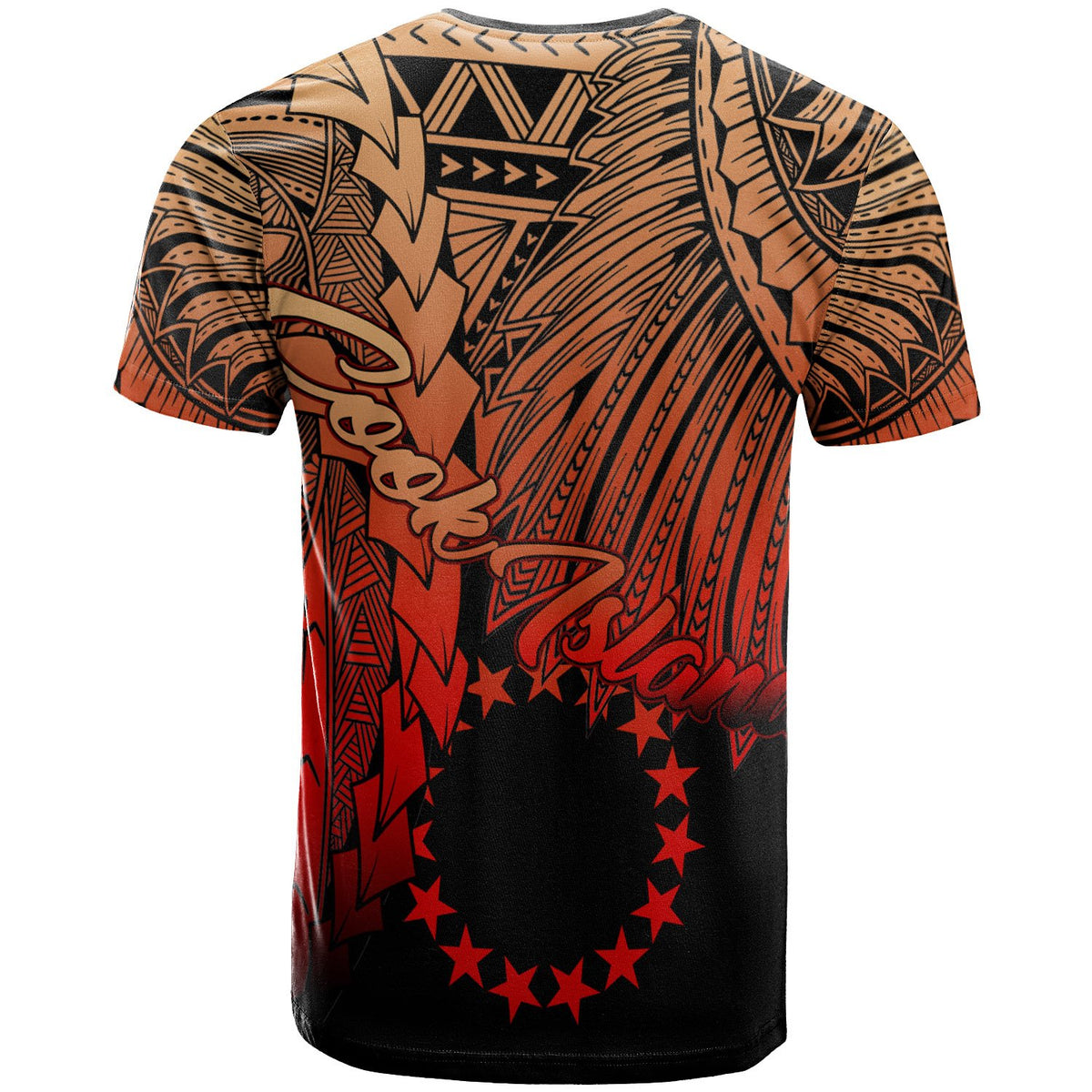 Cook Islands Polynesian T Shirt Tribal Wave Tattoo Red Ver 2 - Polynesian Pride