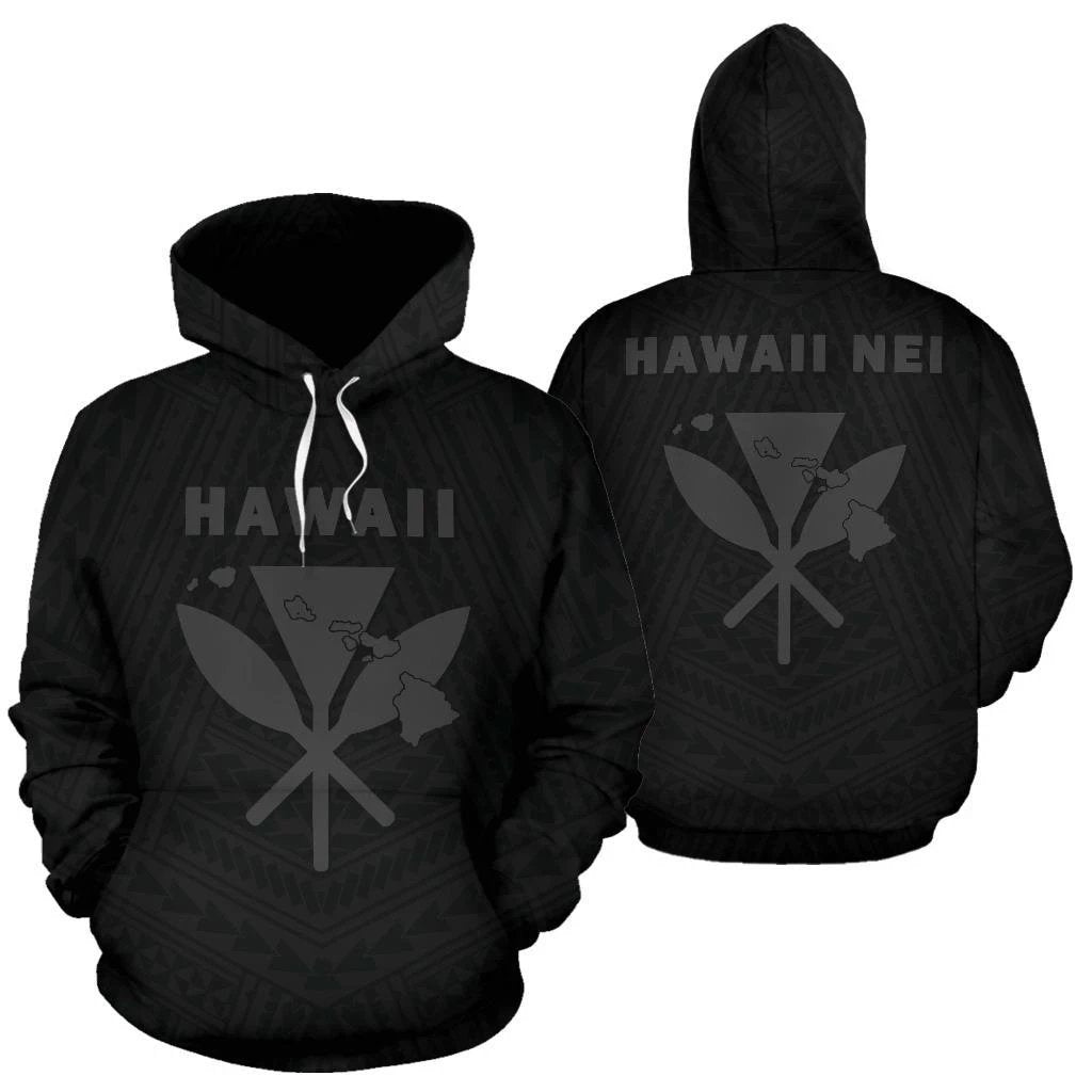 Hawaii Kanaka Polynesian Hoodie Grey Unisex Red - Polynesian Pride