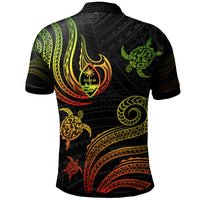 Guam Polo Shirt Polynesian Turtle With Pattern Reggae - Polynesian Pride