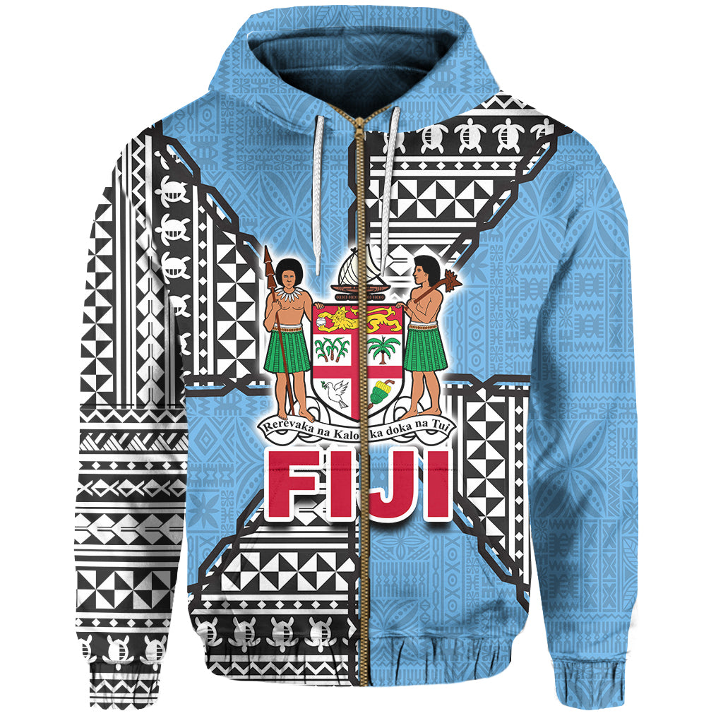 Fiji Polynesian Band Tattoo Zip Hoodie LT20 Unisex Green - Polynesian Pride