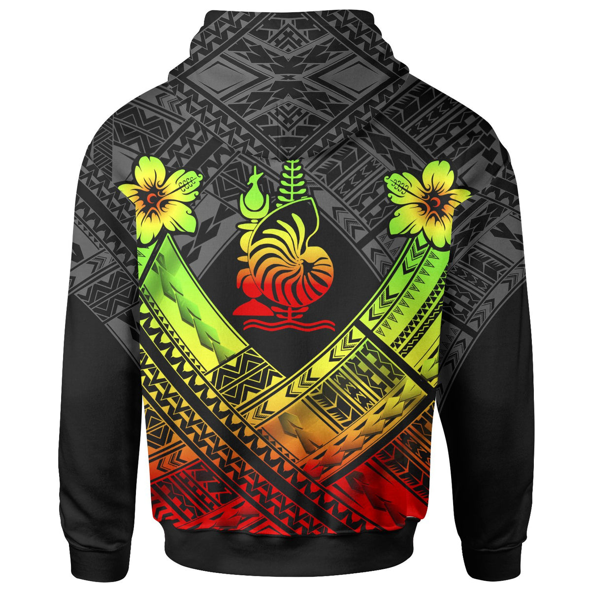 New Caledonia Polynesian Custom Hoodie New Caledonia Reggae Seal Camisole Hibiscus Style - Polynesian Pride