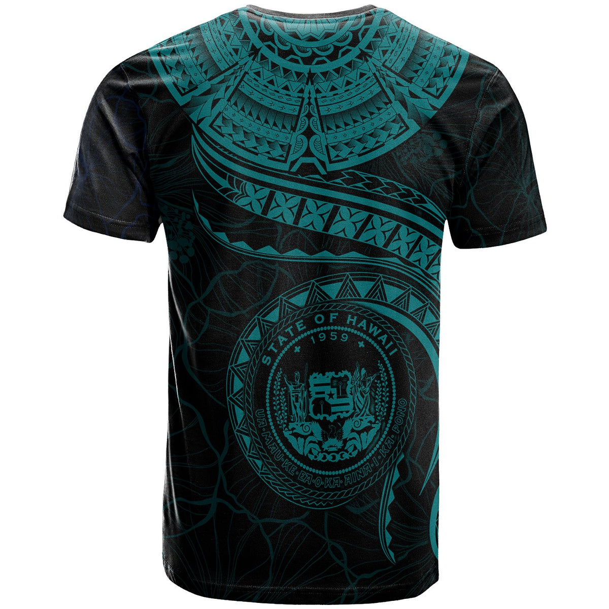 Polynesian Hawaii T Shirt Hawaiian Waves (Turquoise) - Polynesian Pride