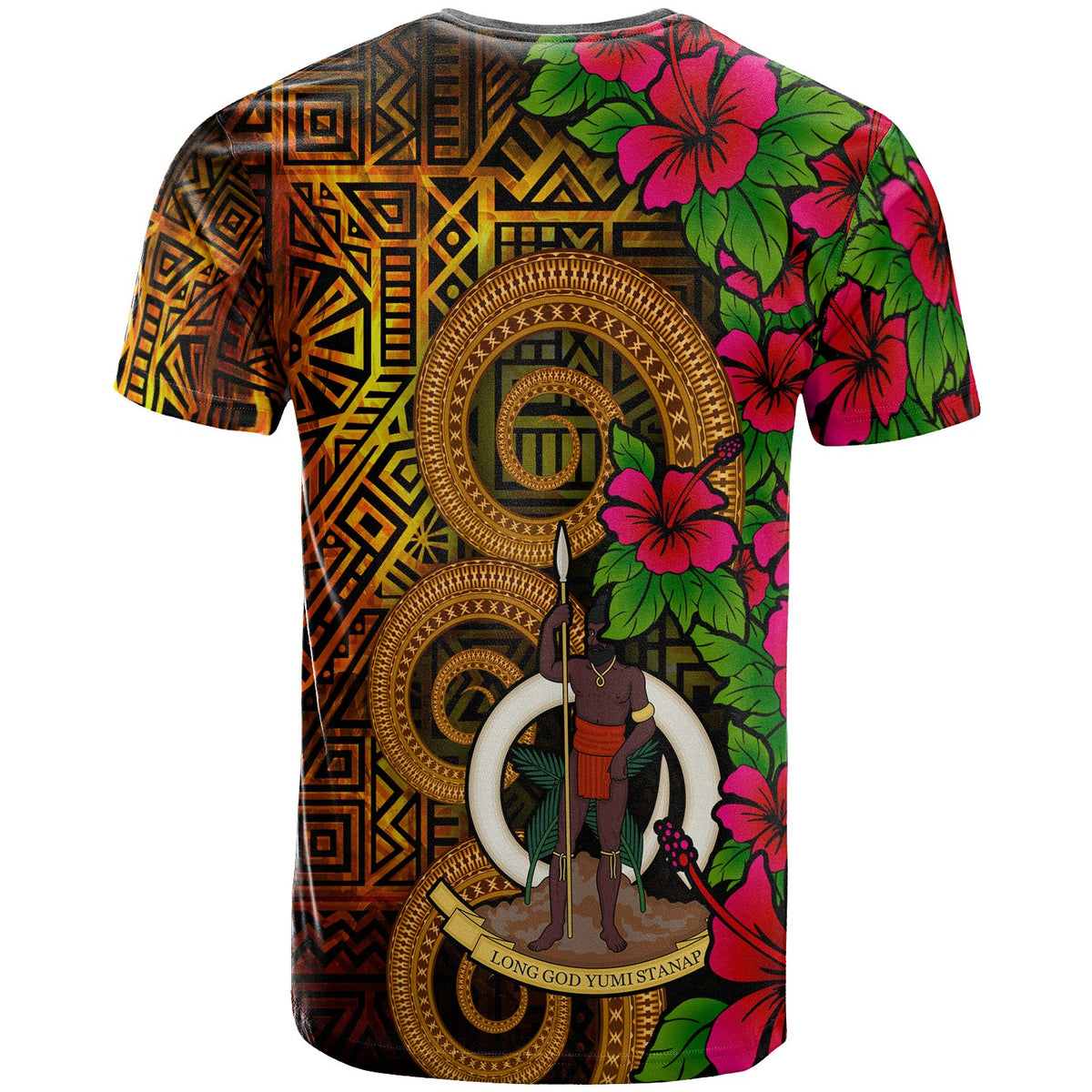 Vanuatu Polynesian T Shirt Hibiscus Vintage - Polynesian Pride